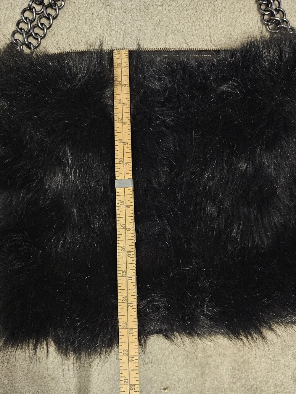 Carlos By Carlos Santana.  Black Faux Fir Bag